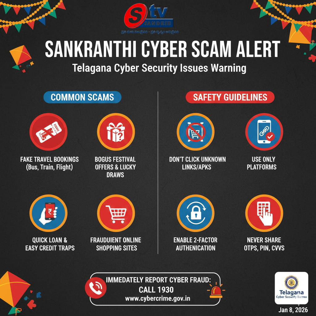 సంక్రాంతి సైబర్ స్కామ్స్: ప్రజలకు తెలంగాణ సైబర్ సెక్యూరిటీ బ్యూరో హెచ్చరిక